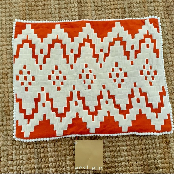 West Elm 16x12” Appliqué/Quilted Cushion Cover NWT Free W/ Purchase +$65… - Picture 1 of 8